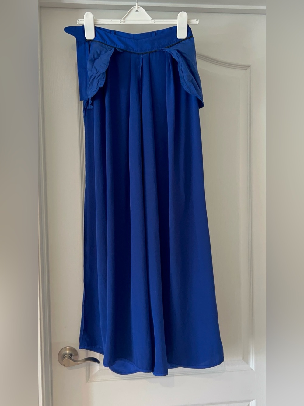 Anthropologie Leifsdottir High Waisted Cobalt Royal Blue wide leg pants Size 0 - Picture 6 of 12